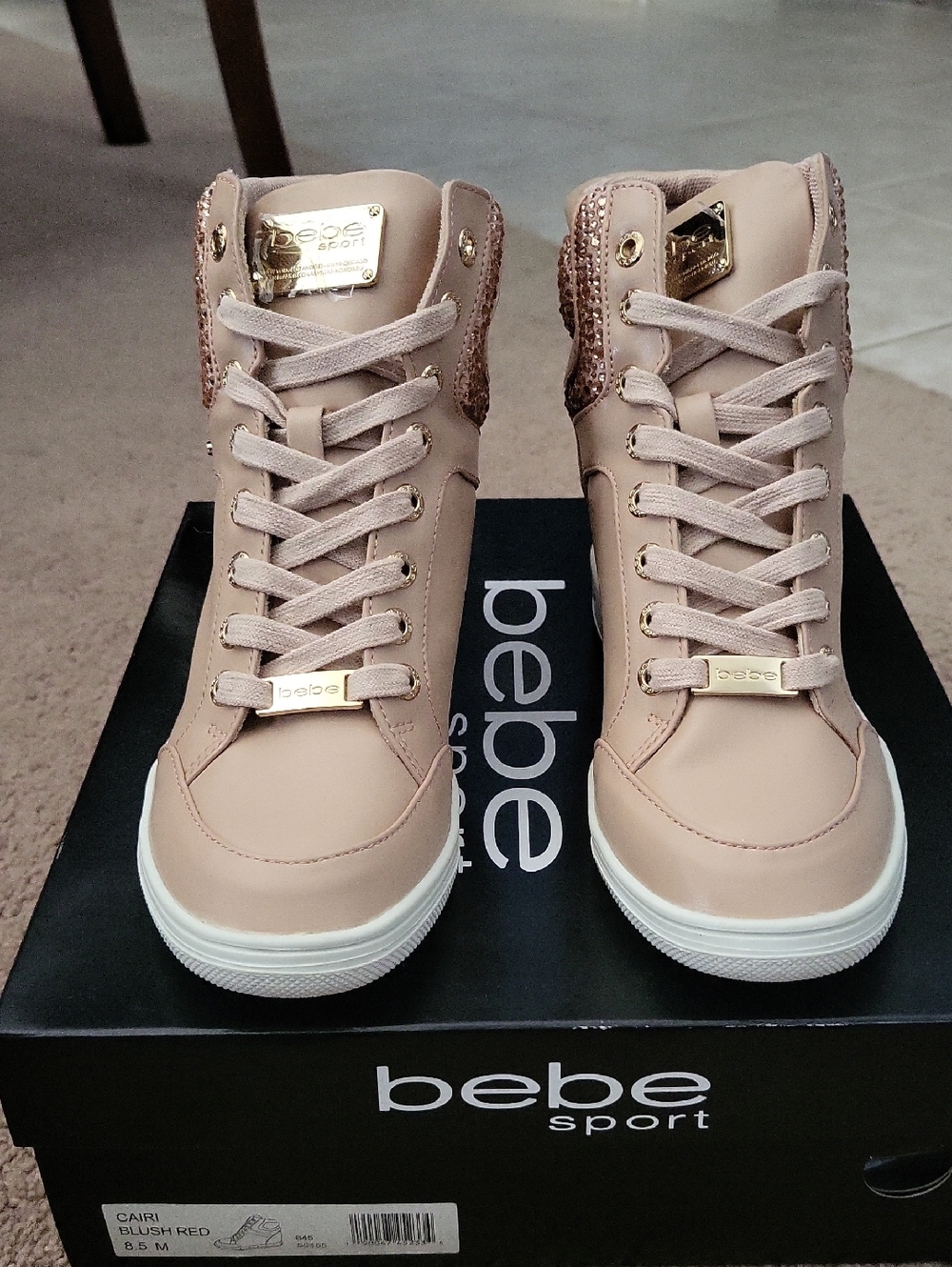 NIB, BEBE sport hidden wedge